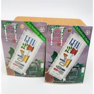 VTG 1996 In the Garden Lot of 2 Unopened Cross Stitch Kits Bookmark Signet #2074